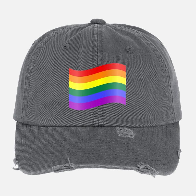 Drapeau arc-en-ciel Casquette vintage effet usé Flexfit