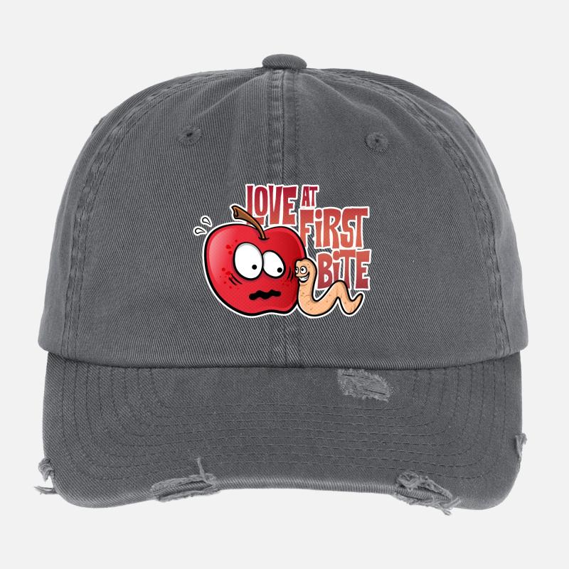 Apple Worm Love at First Sight Flexfit Vintage Destroyed Cap