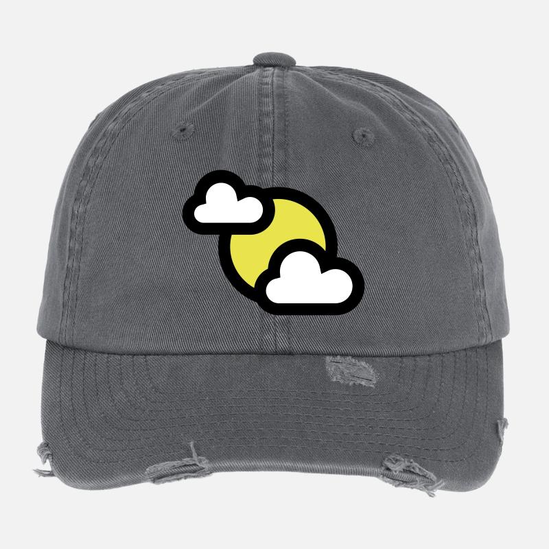 Weather icon or icon partially covered Flexfit Vintage Destroyed Cap