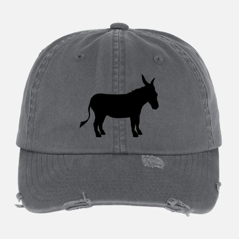 esel pferd pony klein packesel lange ohren bauernh Flexfit Vintage Destroyed Cap