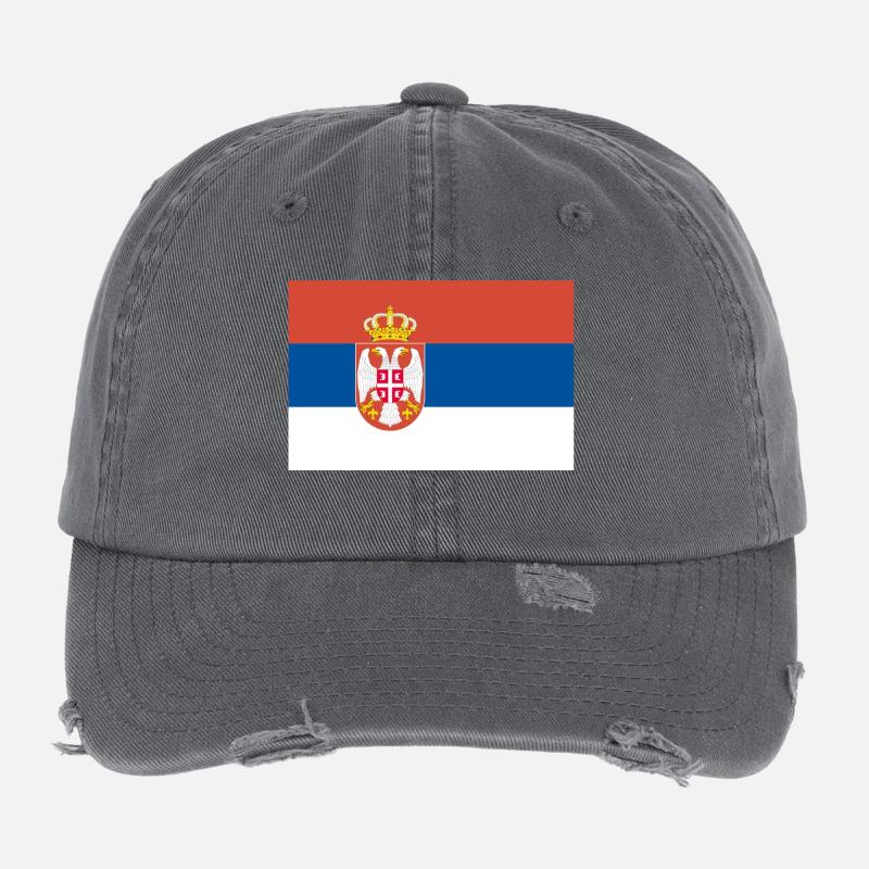 Serbische Flagge Flexfit Vintage Destroyed Cap