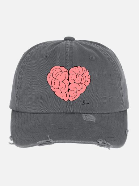Brain 2.0 - Flexfit Vintage Destroyed Cap - dark grey