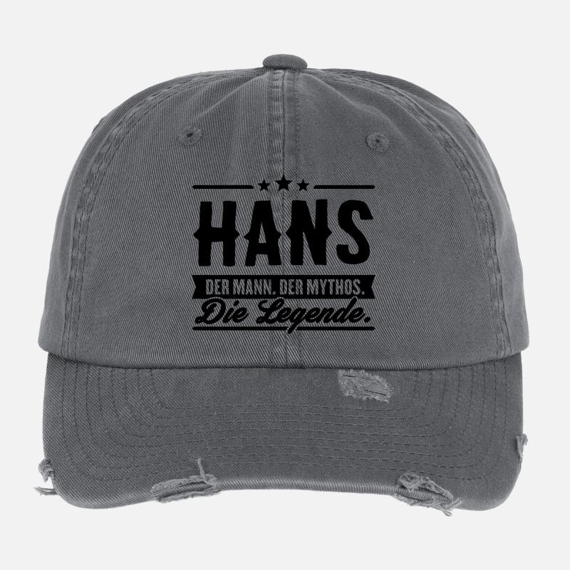 Man Myth Legend Hans Flexfit Vintage Destroyed Cap