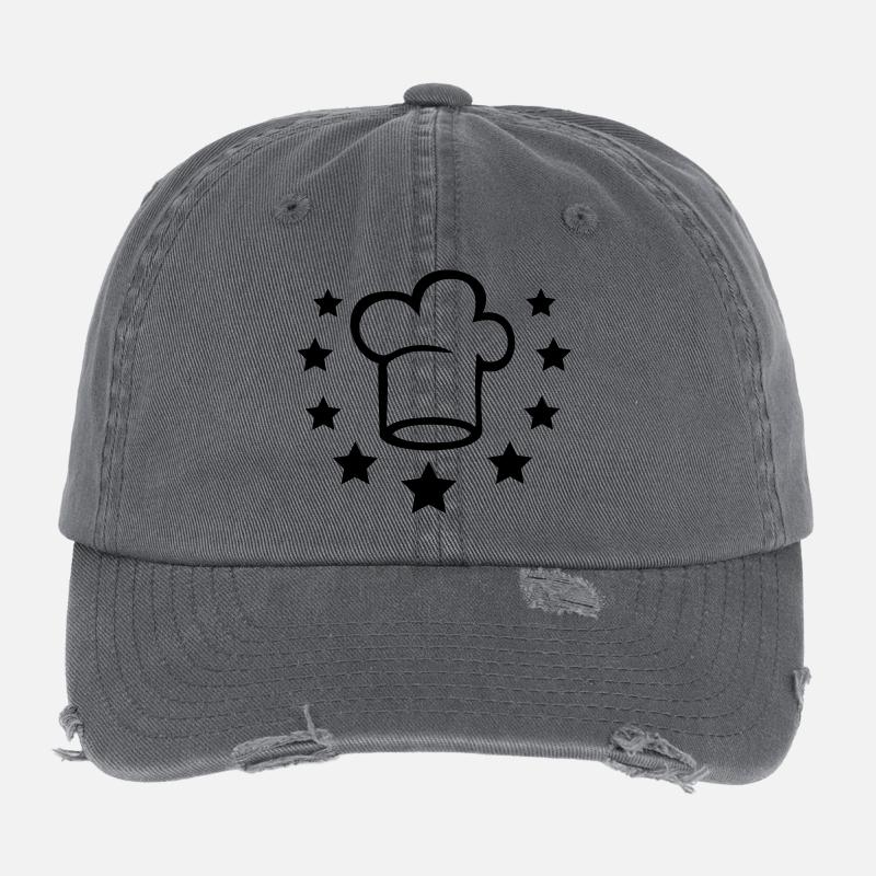 Kochmütze - Flexfit Vintage Destroyed Cap - Dunkelgrau