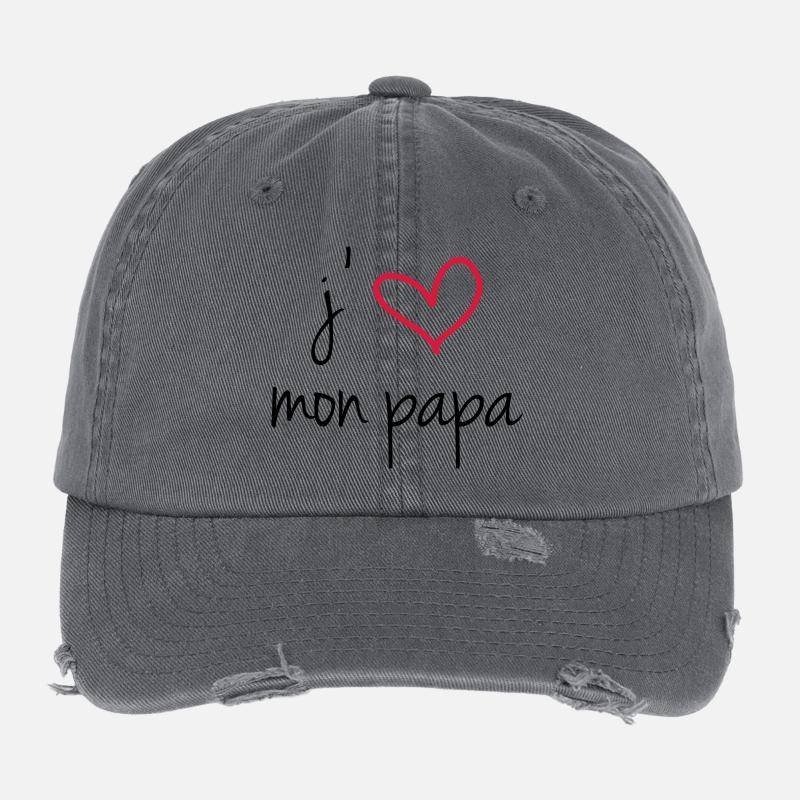 I Love My Dad Flexfit Vintage Destroyed Cap