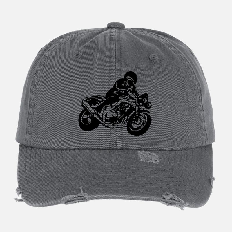 motorcycle Flexfit Vintage Destroyed Cap