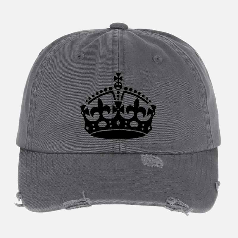 Keep Calm Crown Flexfit Vintage Destroyed Cap