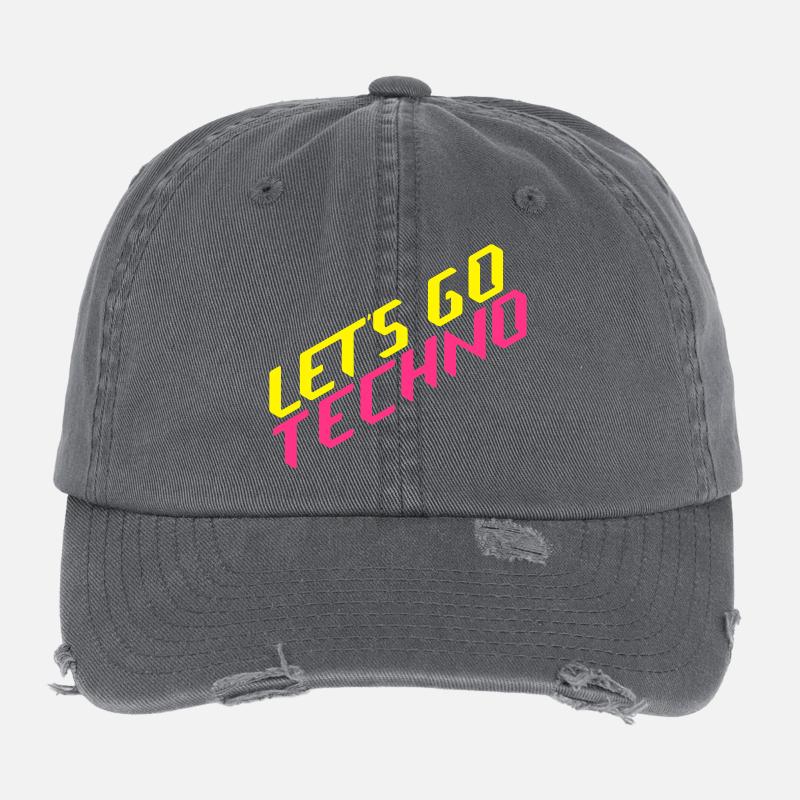 let's go techno Flexfit Vintage Destroyed Cap