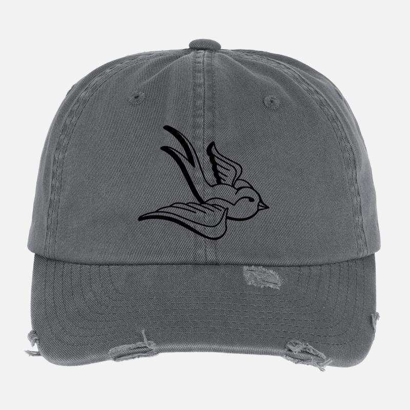 Avalez oiseau Casquette vintage effet usé Flexfit
