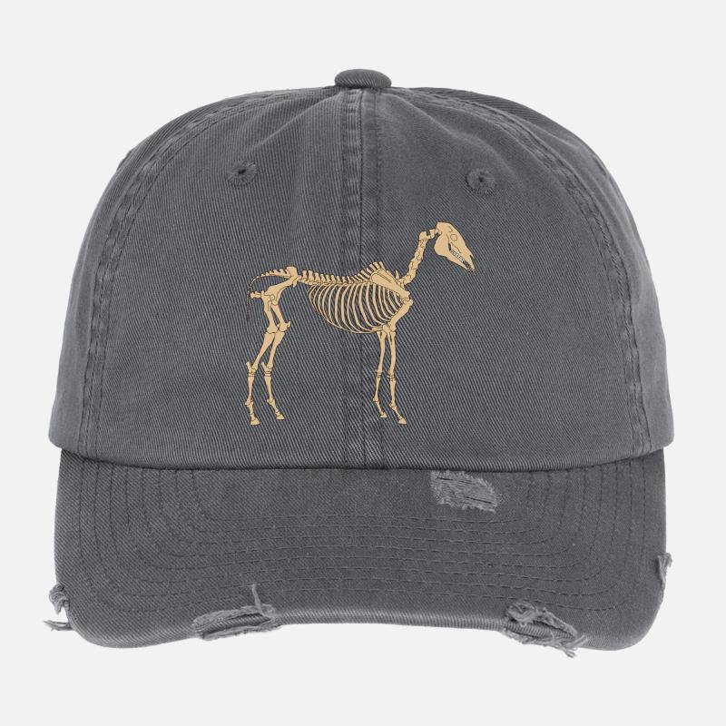 Paleolithic Skeleton Horse Flexfit Vintage Destroyed Cap