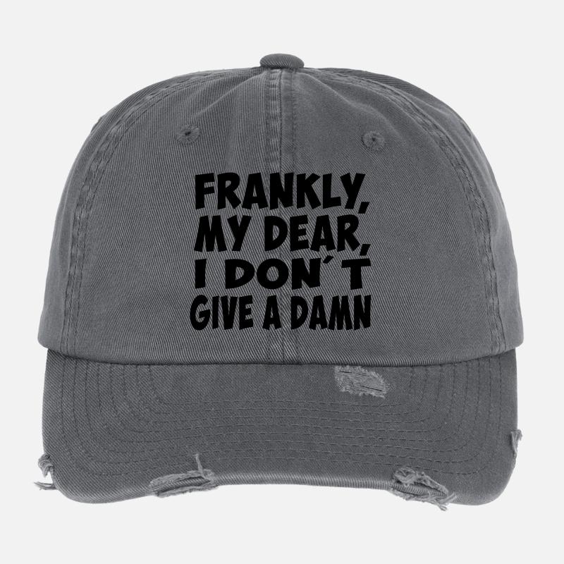 frankly my dear funny quote citation Flexfit Vintage Destroyed Cap