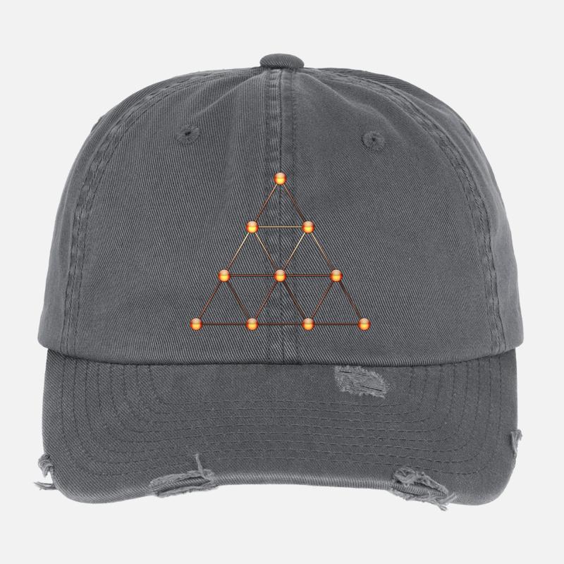 Tetraktys, Pythagoras, Sacred Geometry, Matrix Flexfit Vintage Destroyed Cap