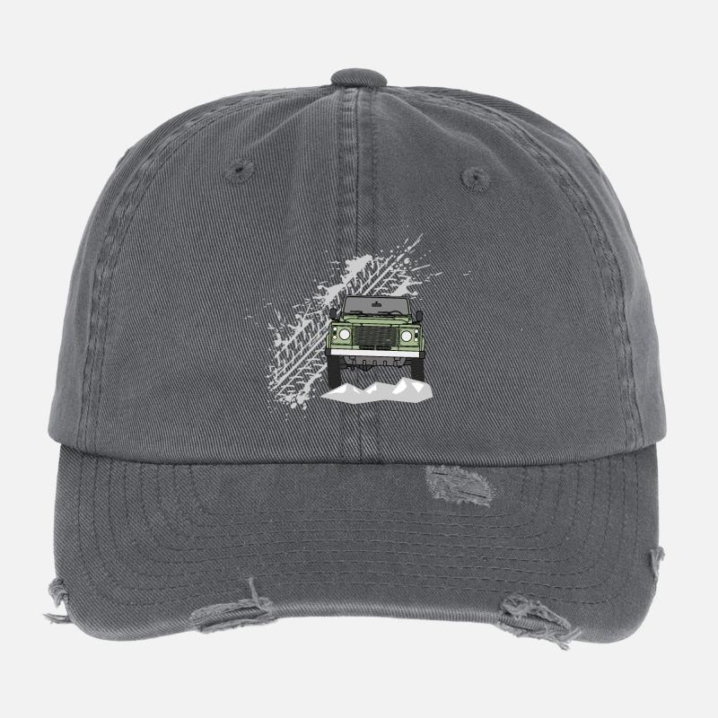 Defender Splash Front - Flexfit Vintage Destroyed Cap - dark grey