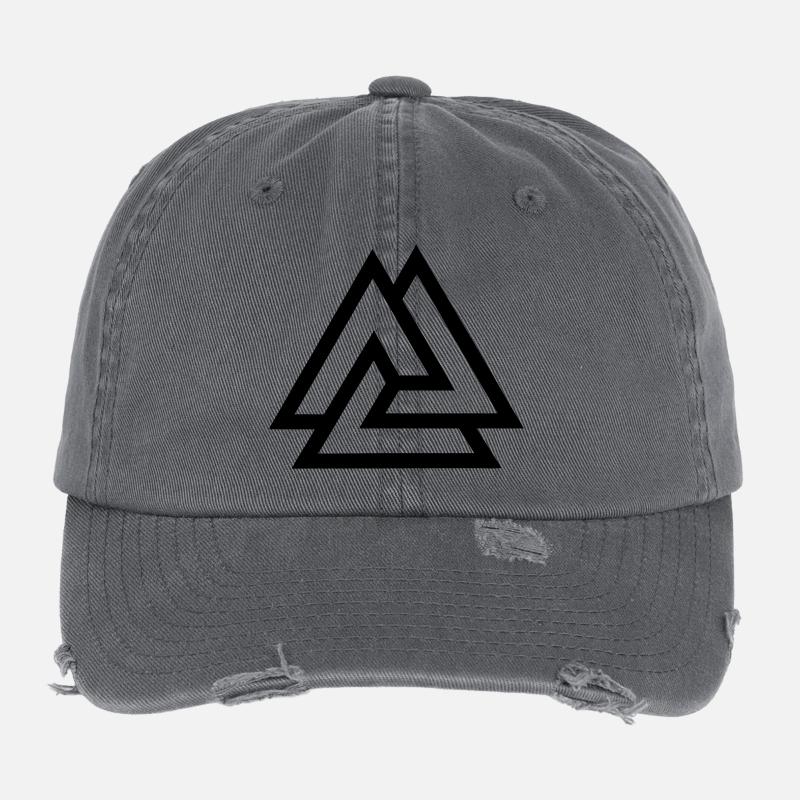 Nœud valknut tombé au combat Casquette vintage effet usé Flexfit