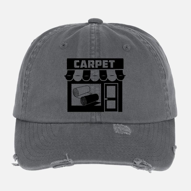 Teppichrollen-Logo im Geschäft Flexfit Vintage Destroyed Cap
