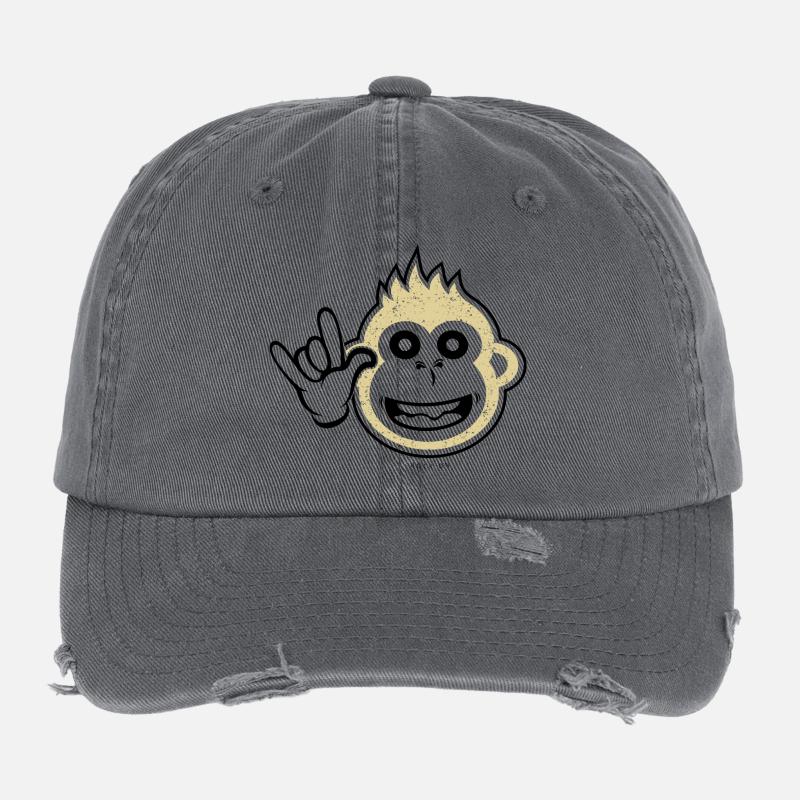Rock on monkey Flexfit Vintage Destroyed Cap