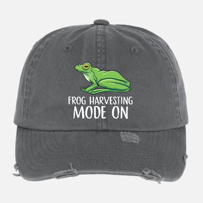 Mode de récolte de grenouilles sur Conception pour un chasseur de grenouilles Casquette vintage effet usé Flexfit