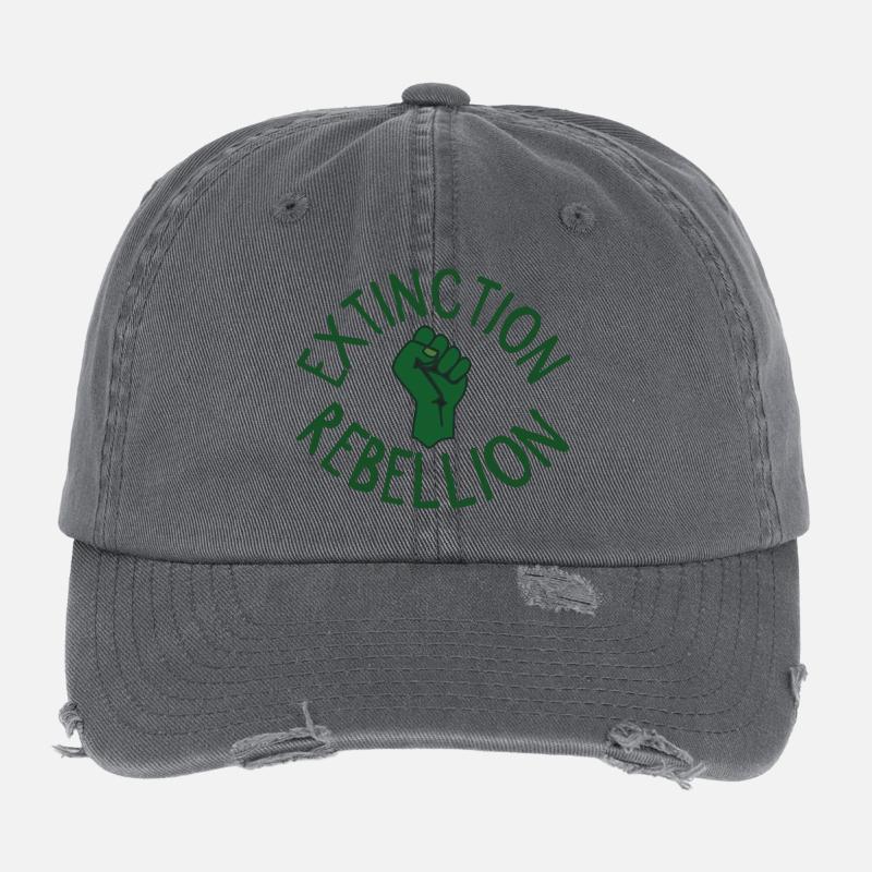Extinction Rebellion Faust vert Casquette vintage effet usé Flexfit