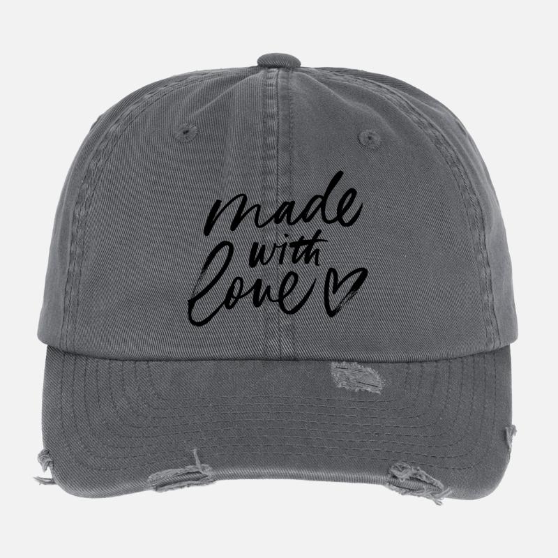 Design graphique abstrait en noir et blanc Casquette vintage effet usé Flexfit