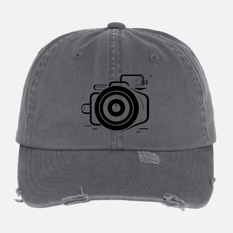 Camera Sketch Flexfit Vintage Destroyed Cap