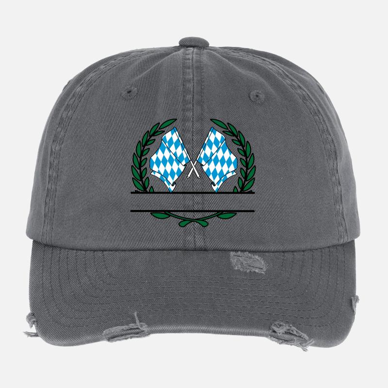 Drapeaux Bannière couronne de laurier du Bayern Casquette vintage effet usé Flexfit