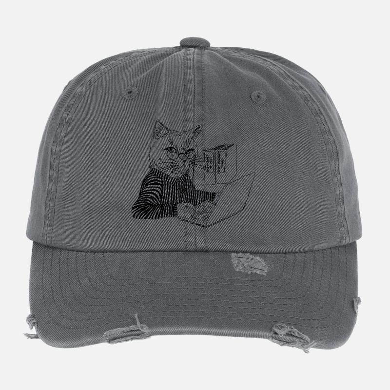 OFFICE KITTY Flexfit Vintage Destroyed Cap