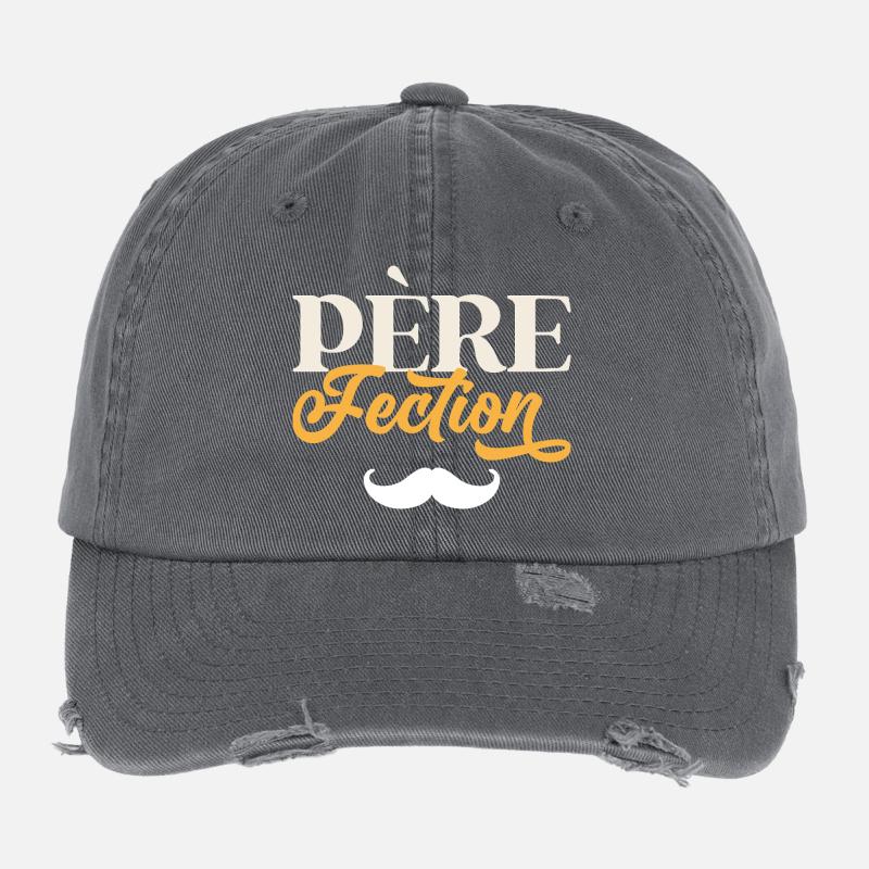 Vatertagsgeschenk Papa Santa Schnurrbart Bart Flexfit Vintage Destroyed Cap