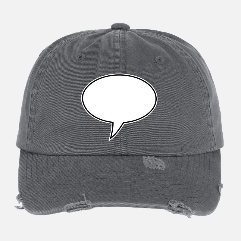 Speech Bubble Design Links Flexfit Vintage Destroyed Cap