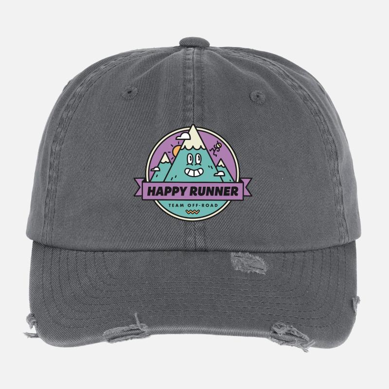 Happy Runner Casquette vintage effet usé Flexfit