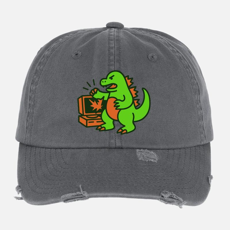 Dragon vs ordinateur Casquette vintage effet usé Flexfit