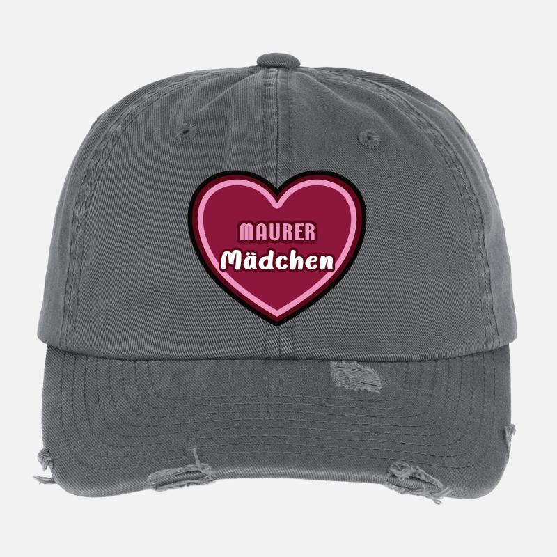 Bricklayer Girl Child Trainee Trainee Flexfit Vintage Destroyed Cap