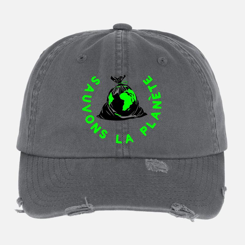 Rette den Planeten Flexfit Vintage Destroyed Cap