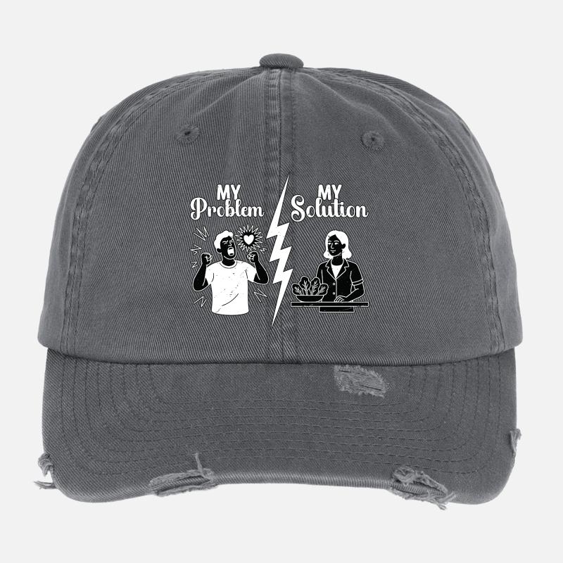 Nutritionist My Problem My Solution Pictogram Mom - Flexfit Vintage Destroyed Cap - Dunkelgrau