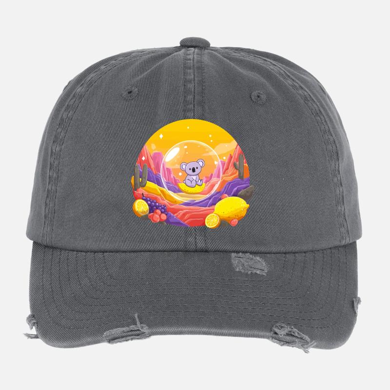 Koala im Glaskugel-Wunderland Flexfit Vintage Destroyed Cap