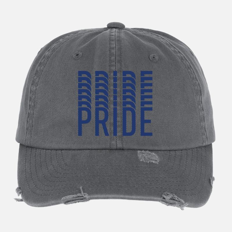Blue Pride Geometric Pattern Flexfit Vintage Destroyed Cap