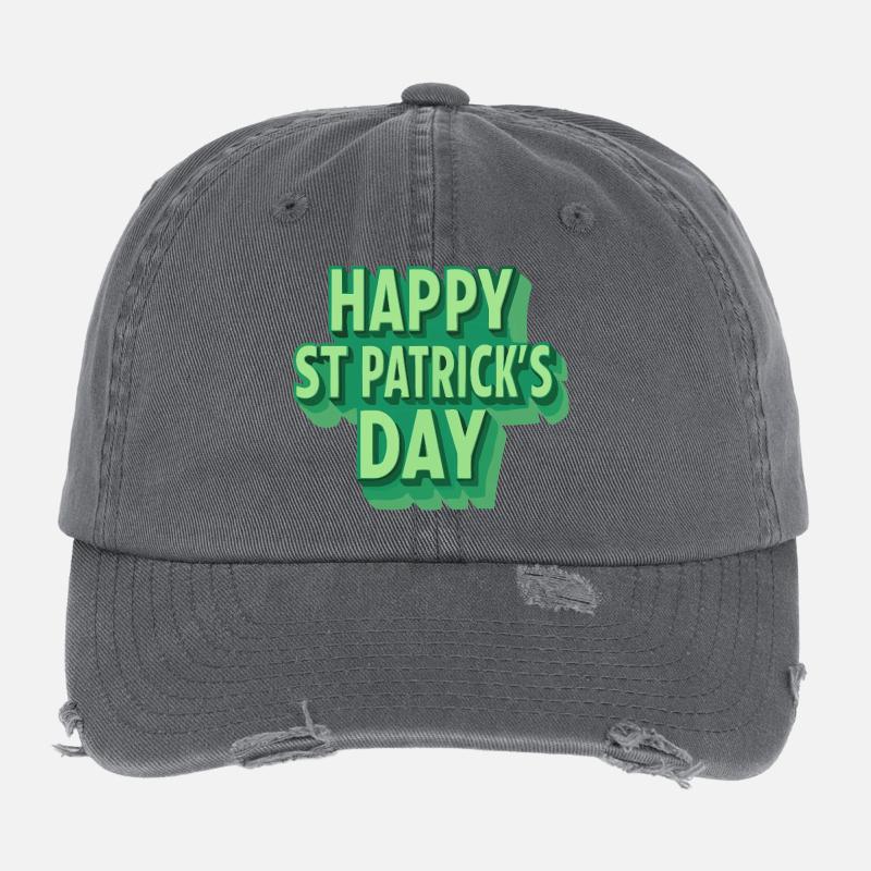 Joyeux Saint-Patrick Vert Pop Art Casquette vintage effet usé Flexfit