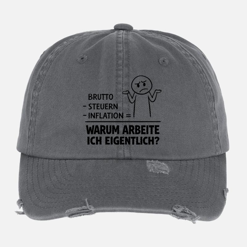 Warum Arbeite Ich Eigentlich Flexfit Vintage Destroyed Cap