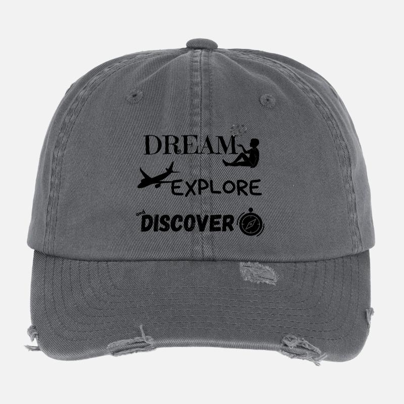 Dream, Explore and Discover 1 Flexfit Vintage Destroyed Cap