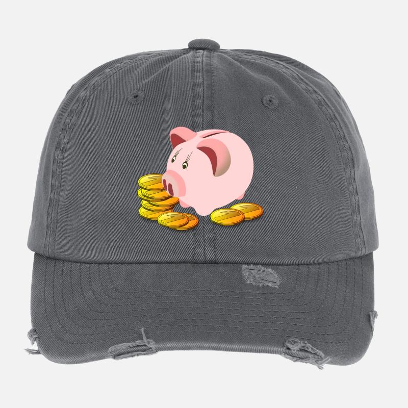 tirelire Casquette vintage effet usé Flexfit