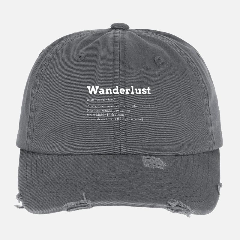 Wanderlust Wanderlust Gift Backpacker holiday Flexfit Vintage Destroyed Cap