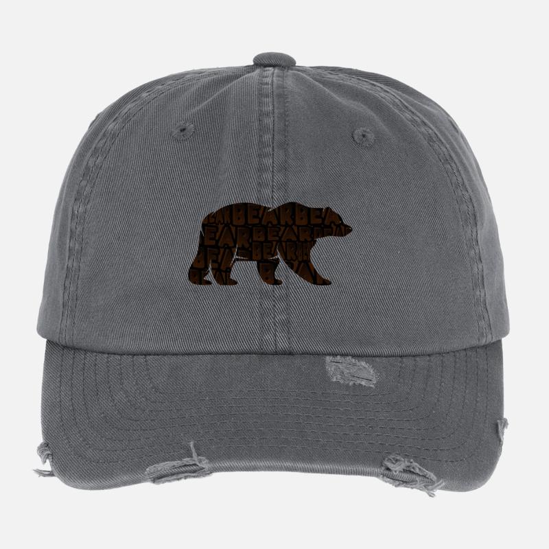 Strong brown bear Flexfit Vintage Destroyed Cap