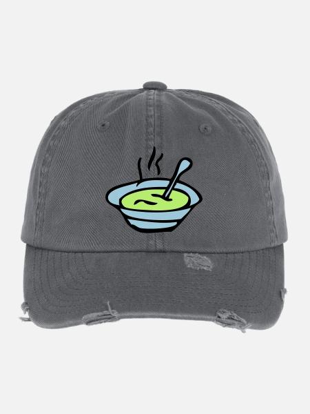 Suppenschüssel Platte - Flexfit Vintage Destroyed Cap - Dunkelgrau - Vorne