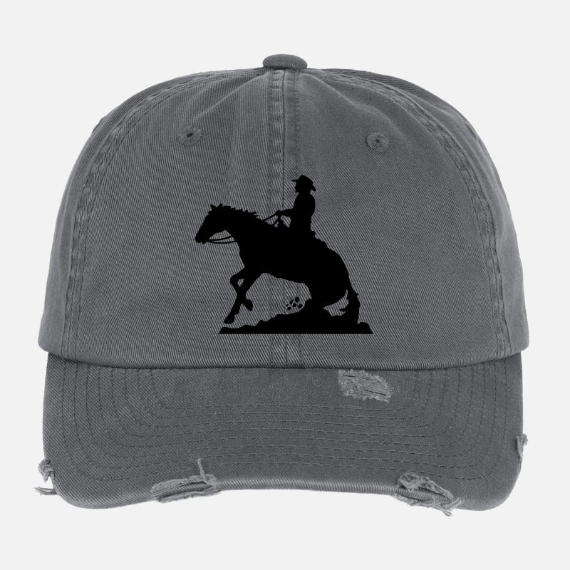 Western Riding Man Flexfit Vintage Destroyed Cap
