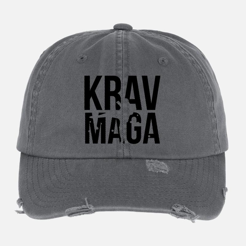 krav maga - Casquette vintage effet usé Flexfit - charbon