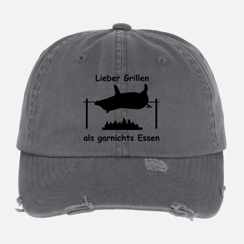 spanferkel grillen speise Flexfit Vintage Destroyed Cap