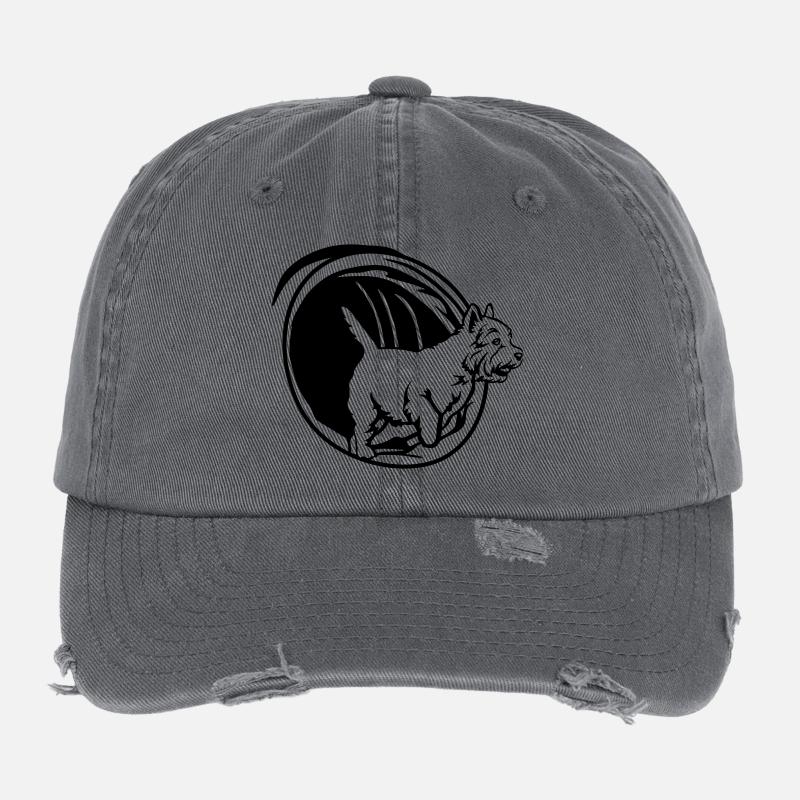 West Highland Terrier Casquette vintage effet usé Flexfit