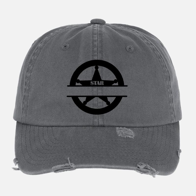 Marschallstern im Kreismonogramm Flexfit Vintage Destroyed Cap
