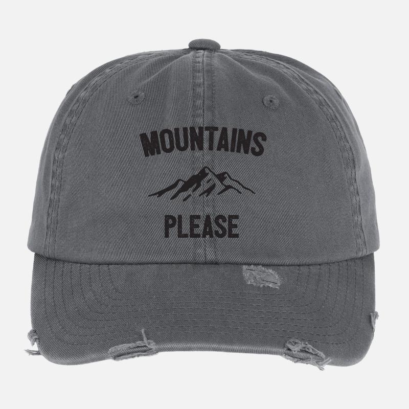 Mountains Please Flexfit Vintage Destroyed Cap