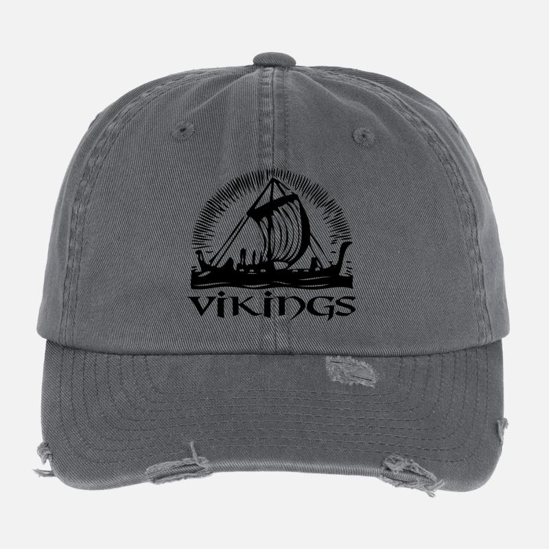 vikings Flexfit Vintage Destroyed Cap