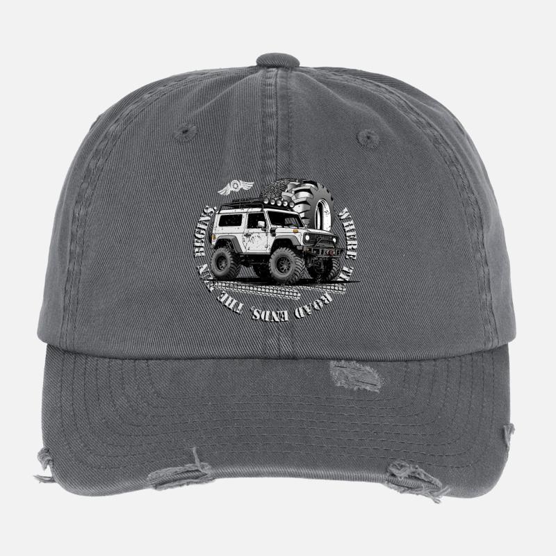 Offroad Fahrer Flexfit Vintage Destroyed Cap